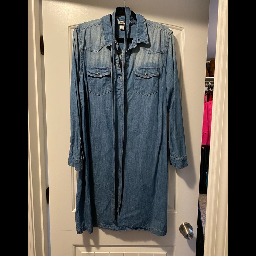 Denim shirt dress….
